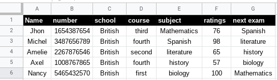 CSV file example with custom fields for Wapi